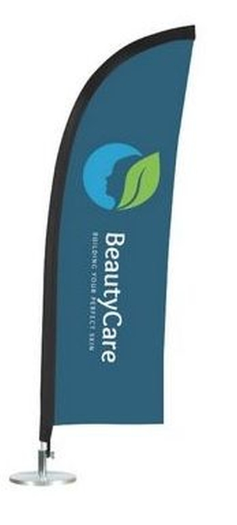 6"x18" Blade Shape Mini Table Flag-1 Side Imprint 2