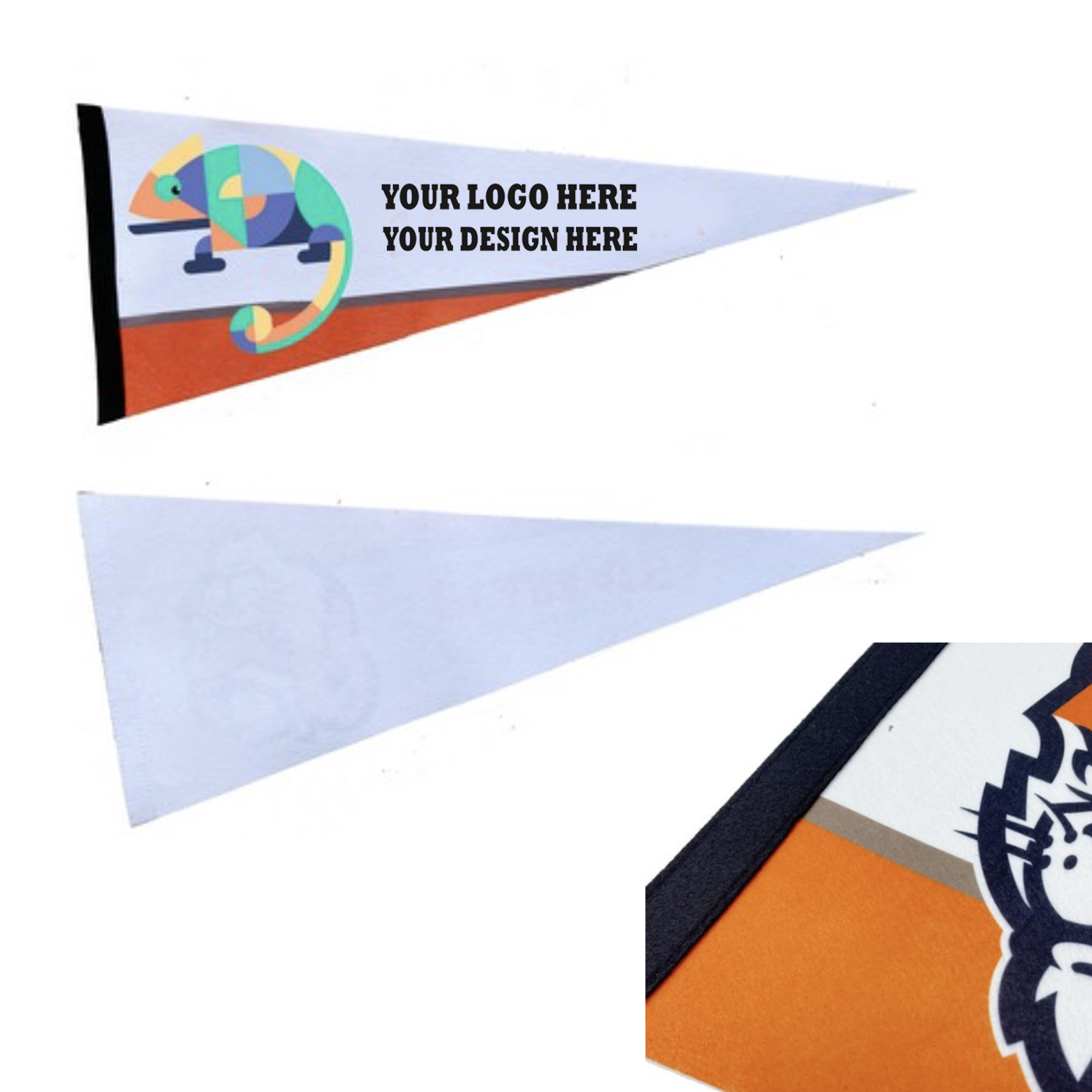 8" x 18" Custom Full Color Felt Pennant 1