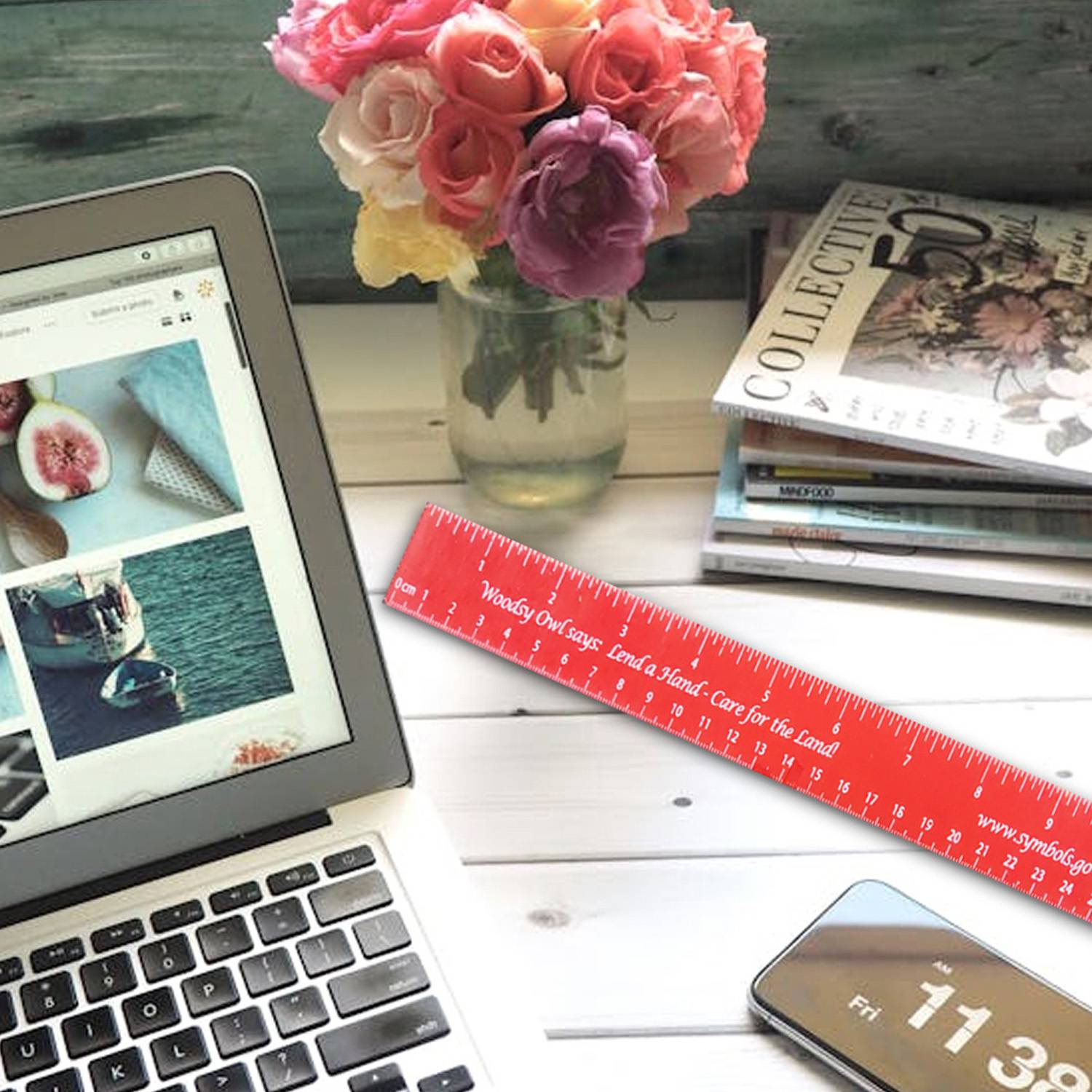 12" WOOD RULER 10