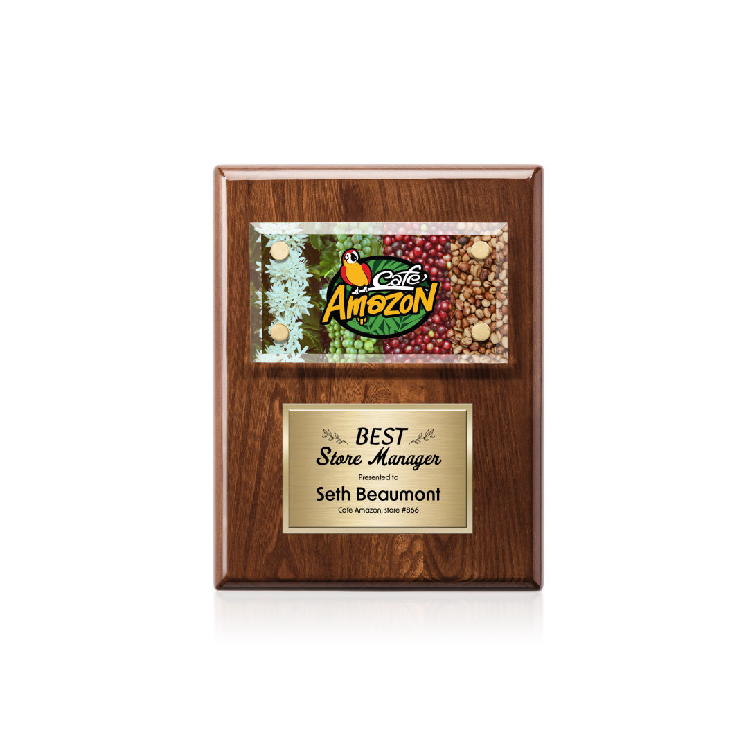 Gossamer VividPrint™ Plaque - Walnut/Gold 8