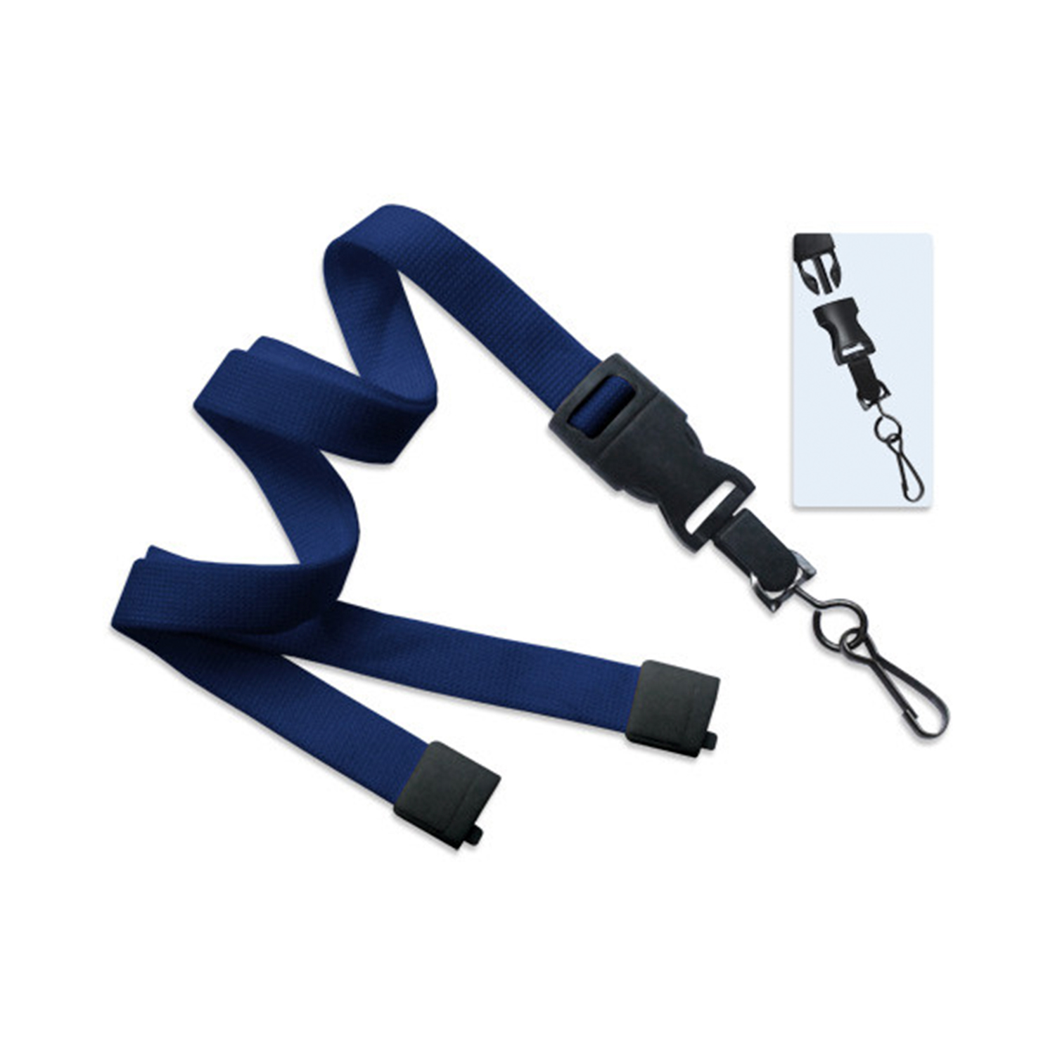 5/8" Lanyard w/ Breakaway and detach Swivel J-Hook 1