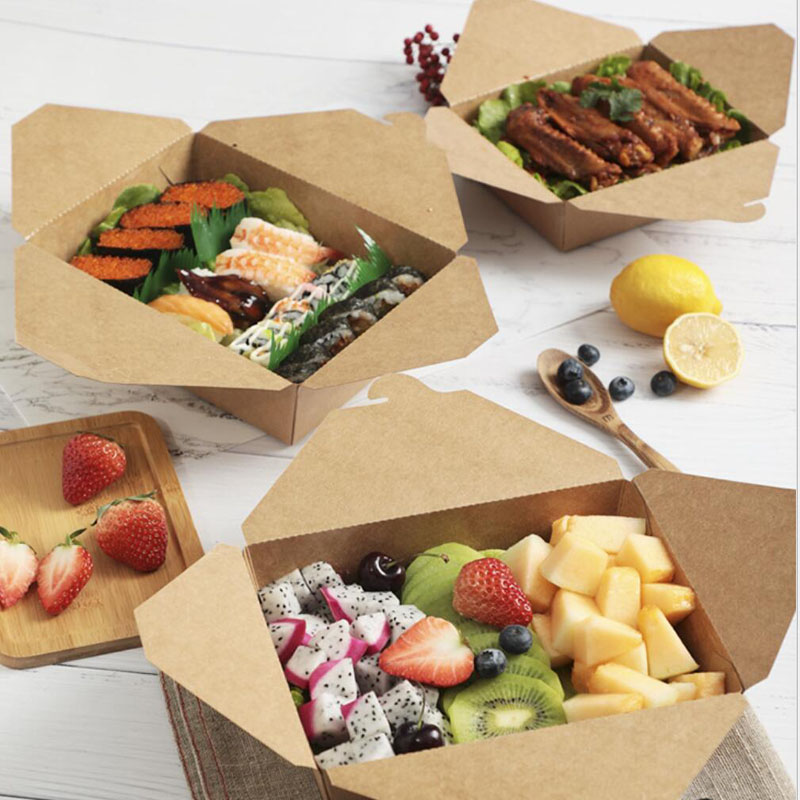 Leak Resistant Food Box Oil-proof Paper Take Out Containers 3