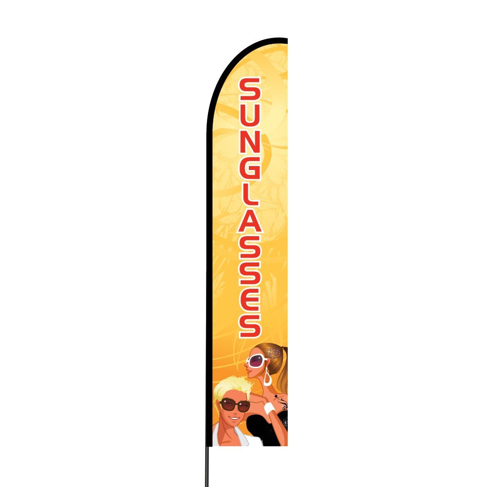 Sunglasses Flag Kit Hardware 15' Feet Feather Flag Sign Outdoor Banner 1