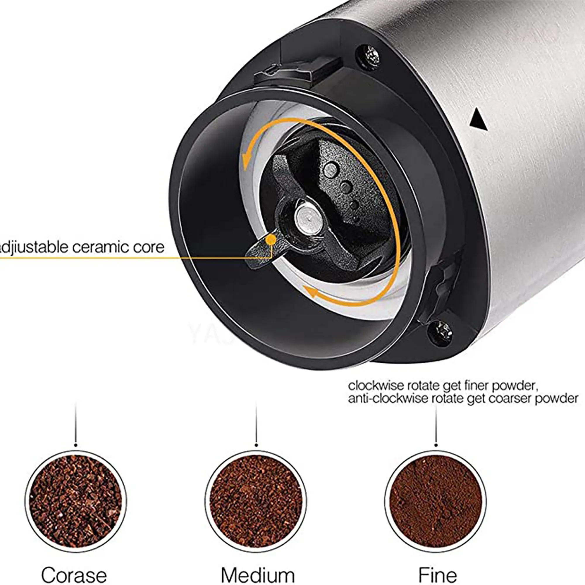 Stainless Steel Manual Coffee Grinder MOQ 10 Pcs 4