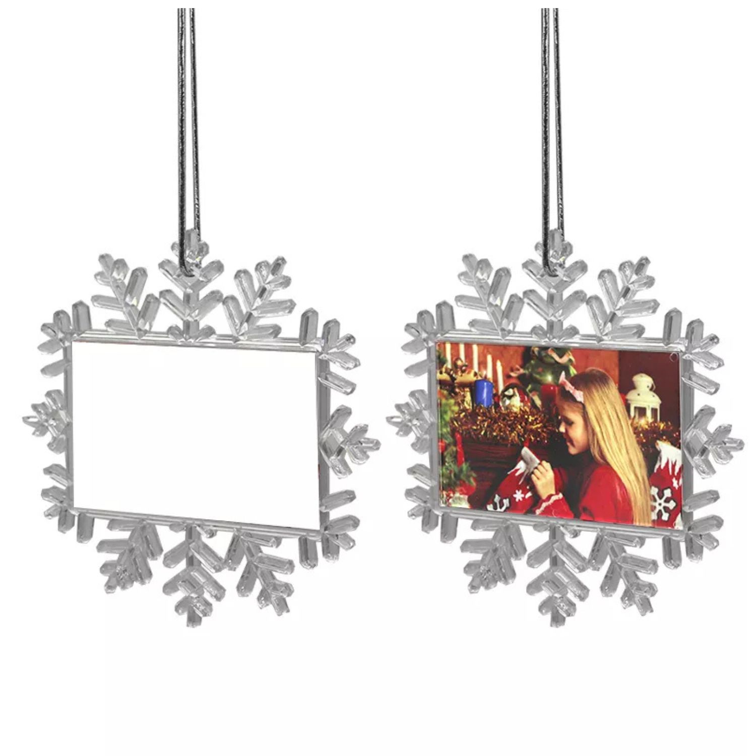 Small Snowflake Clear PC Christmas Ornament 4