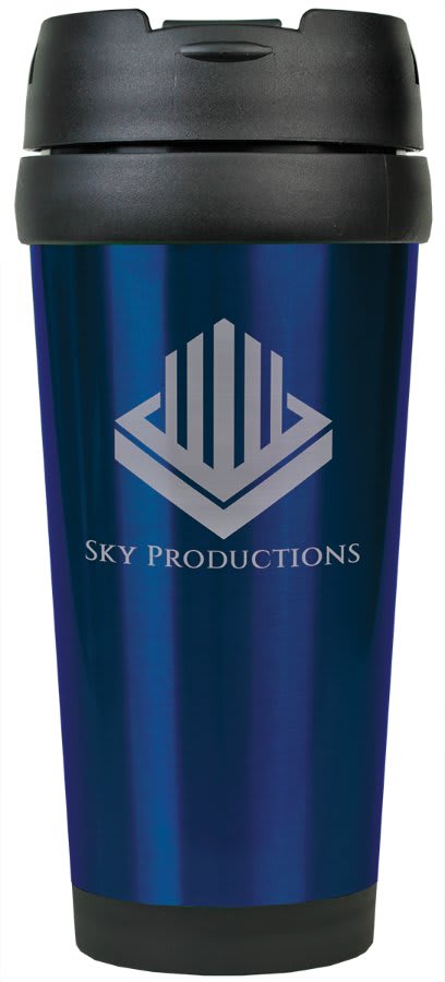 16 oz. Blue Stainless Steel Travel Mug without Handle 2