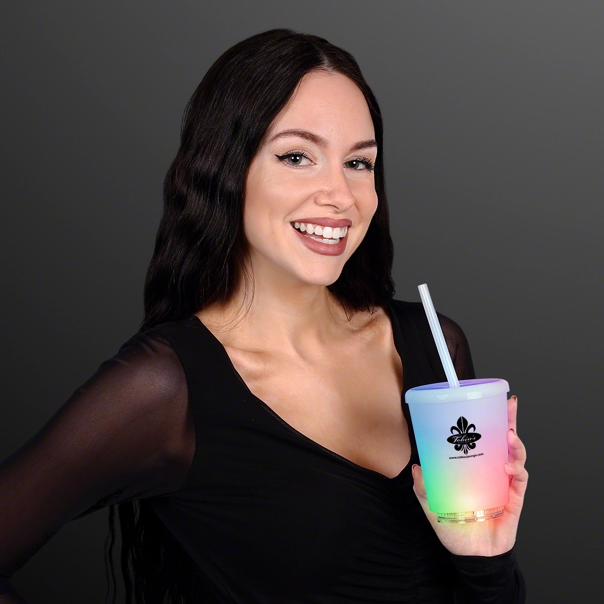 12 Oz. Short Tumbler Light Up Cup with Lid & Straw 3