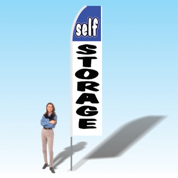 15FT Self Storage Blue White Advertising Banner Flag 2