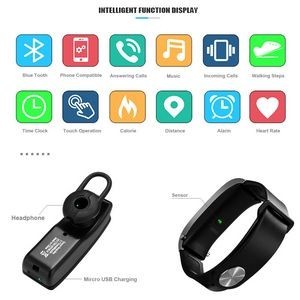2 In 1 Ear Buds With Fitness Tracker Bracelet And Ergonomic Touch Screen 12