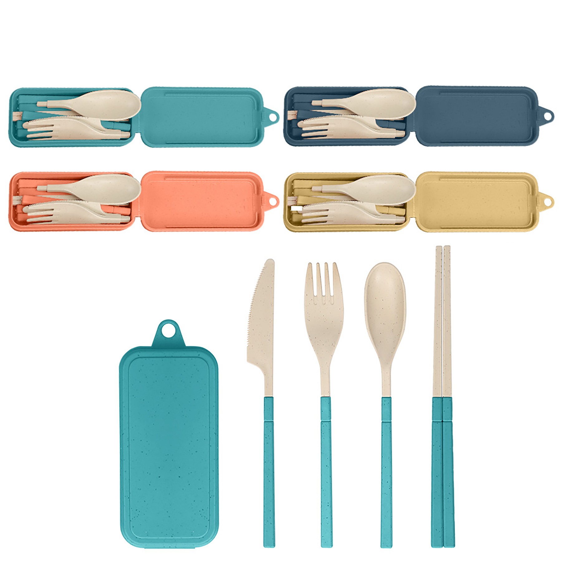 Collapsible Wheat Straw Utensil Set 2