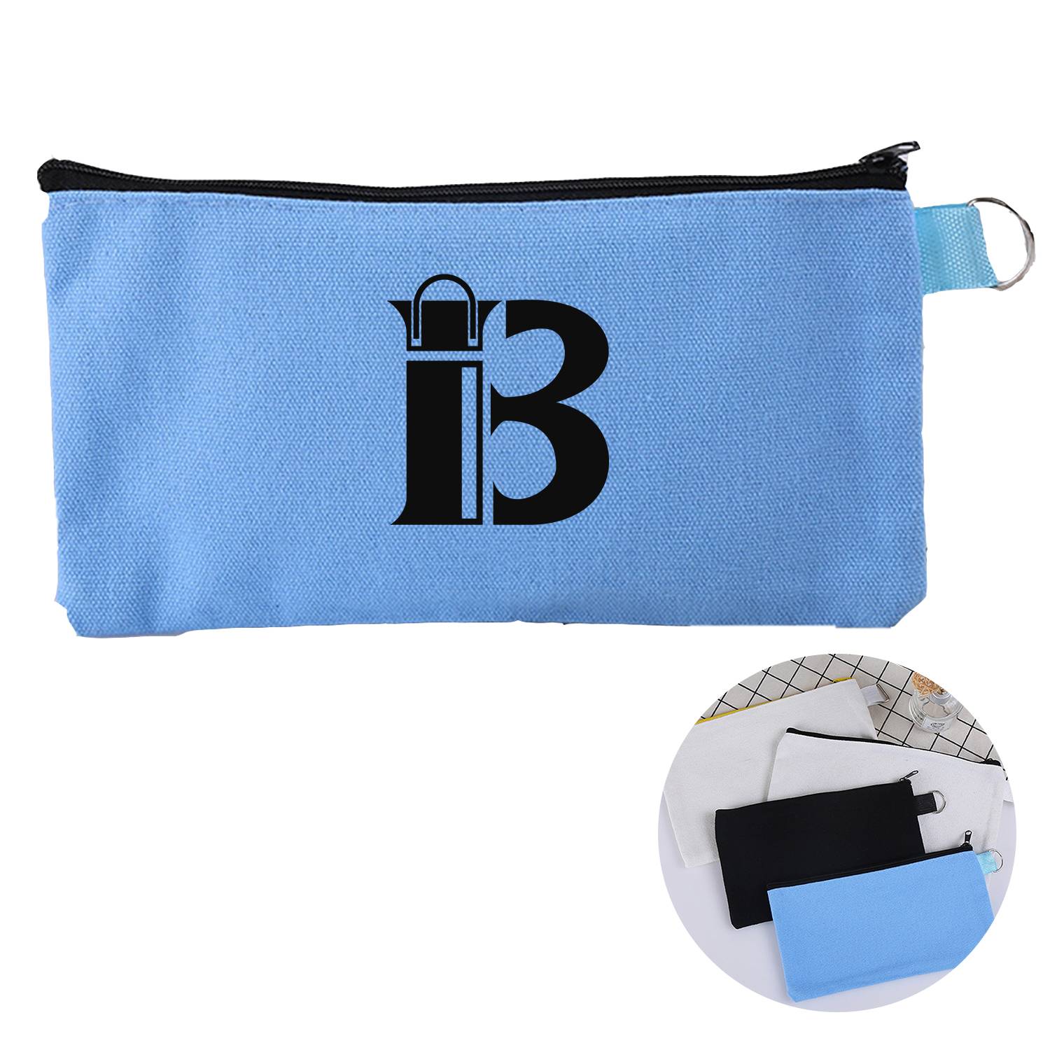 Canvas Tool Bag Zipper Pouch w/ Key Ring 7