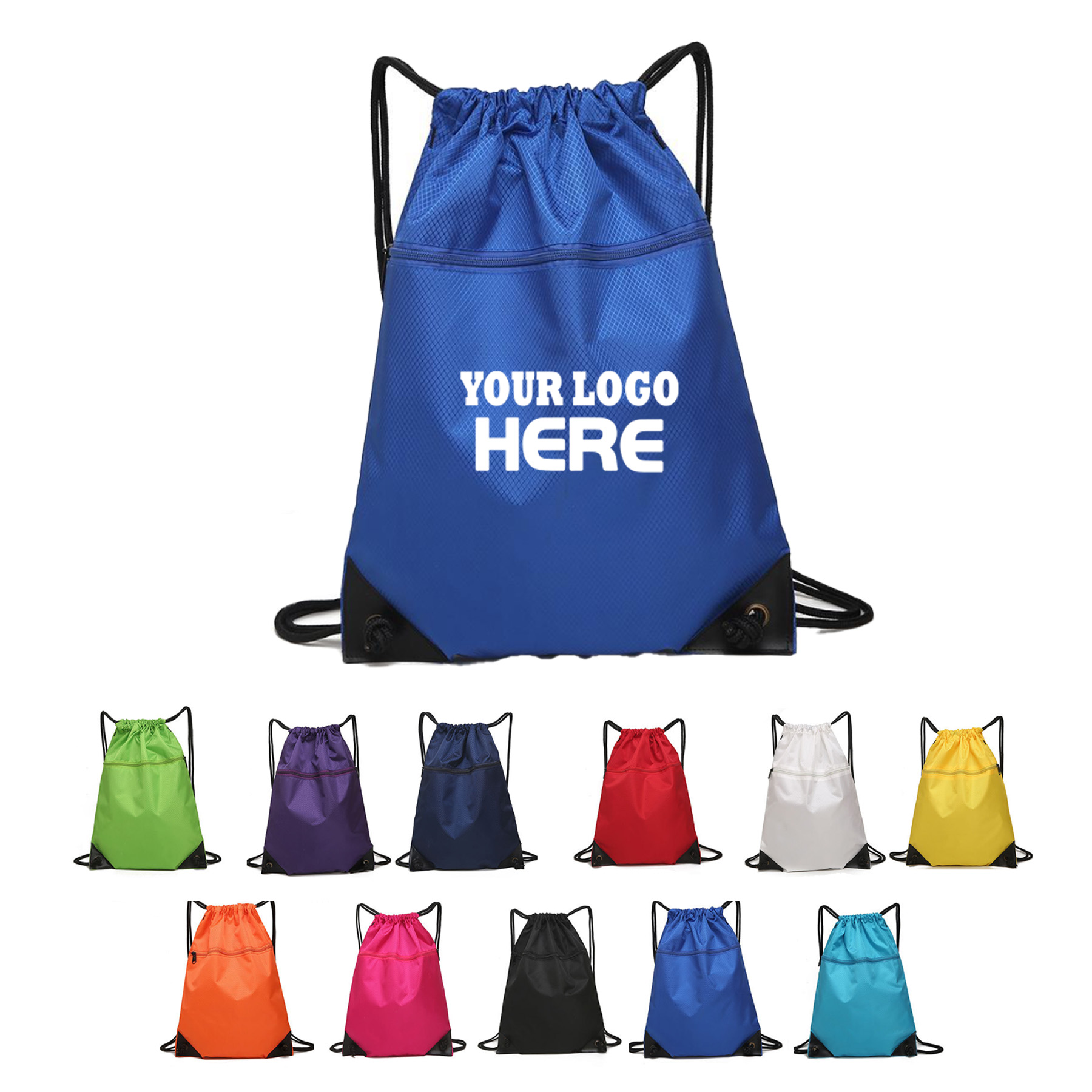 Zippered Pocket Drawstring Backpack 1