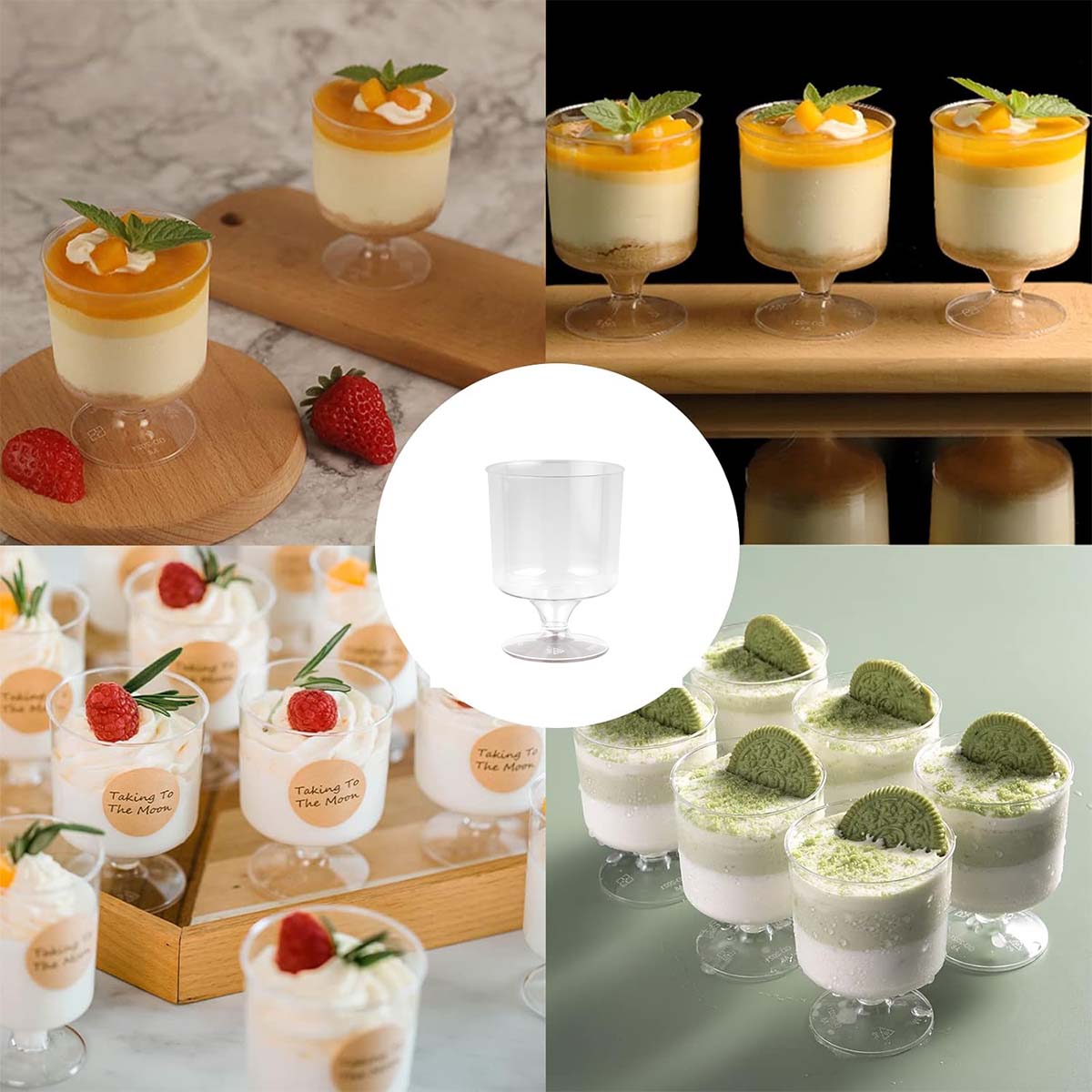 5oz Clear Disposable Plastic Dessert Cup Goblets for Party 2
