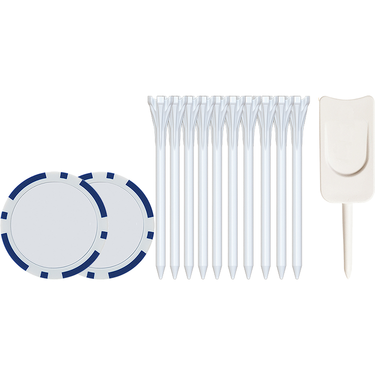 10 Flytee Tees 3-1/4", 2 Poker Chips, Single Prong Plastic Divot Tool 2