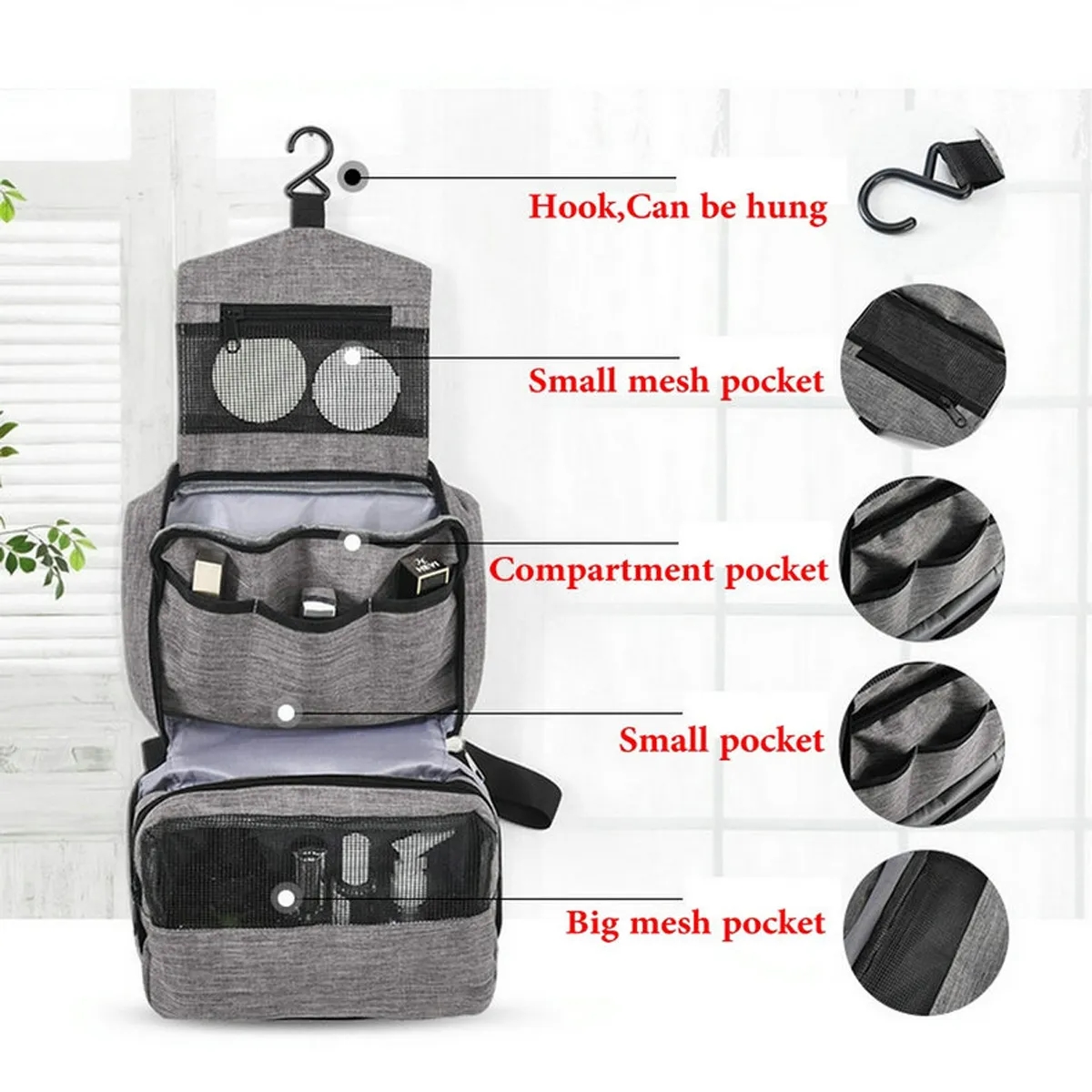 Hanging Travel Toiletry Bag for Men & Women 2
