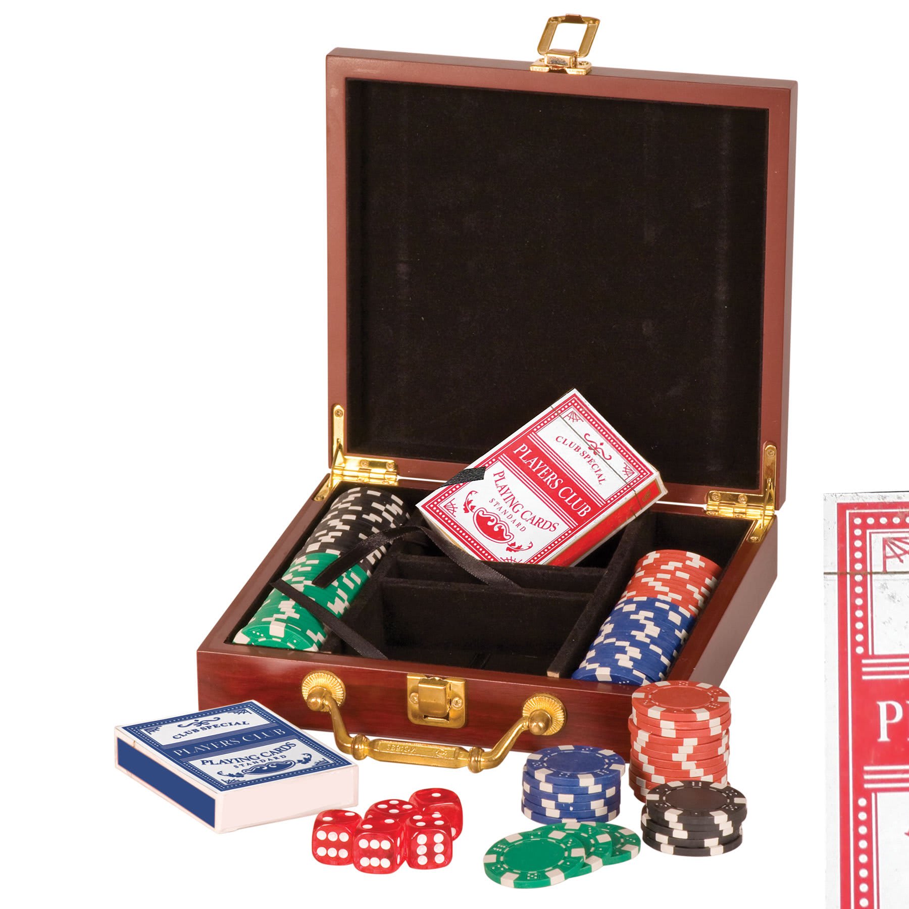Rosewood Finish 100 Chip Poker Set 2