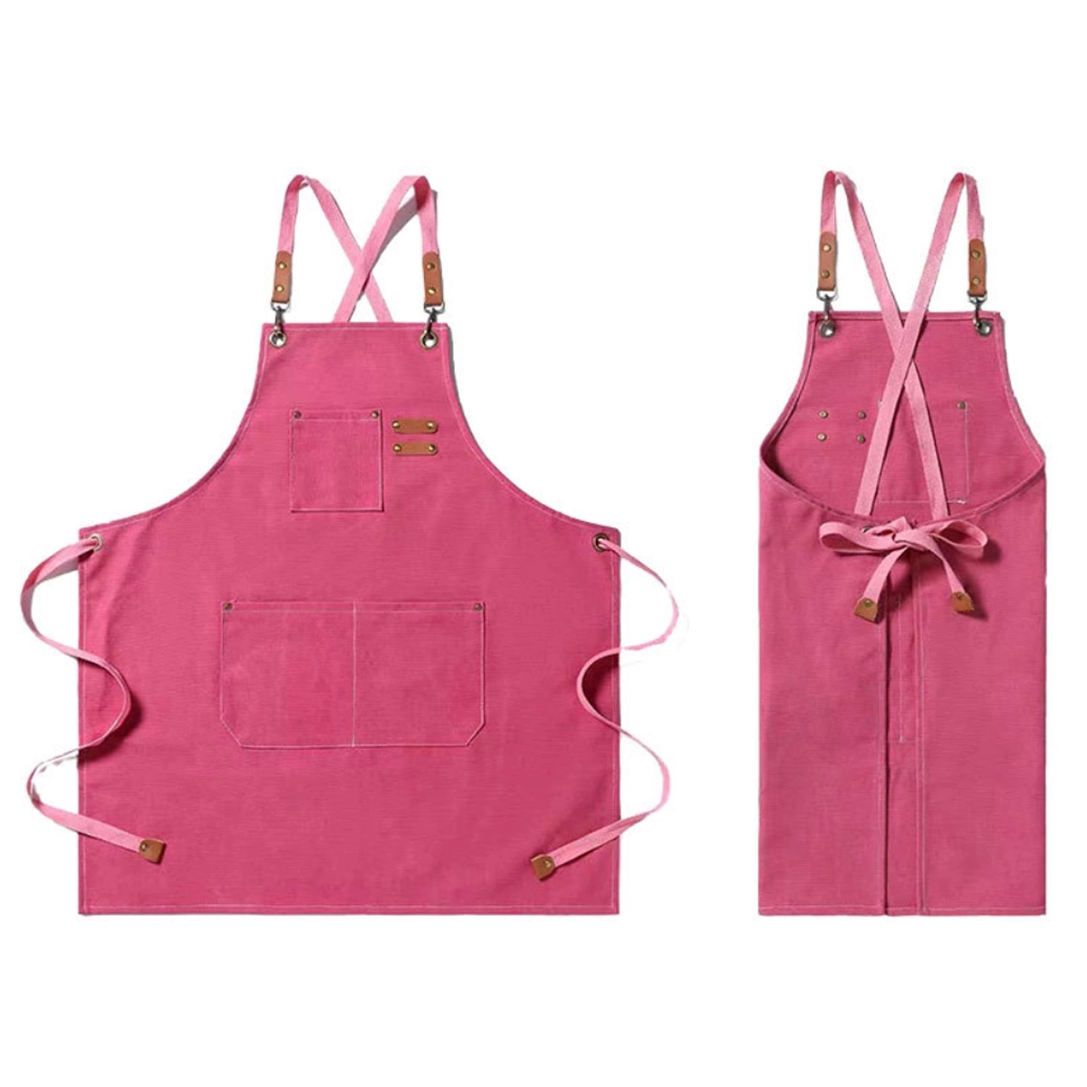 Denim Aprons with Cross Back Adjustable Straps 2