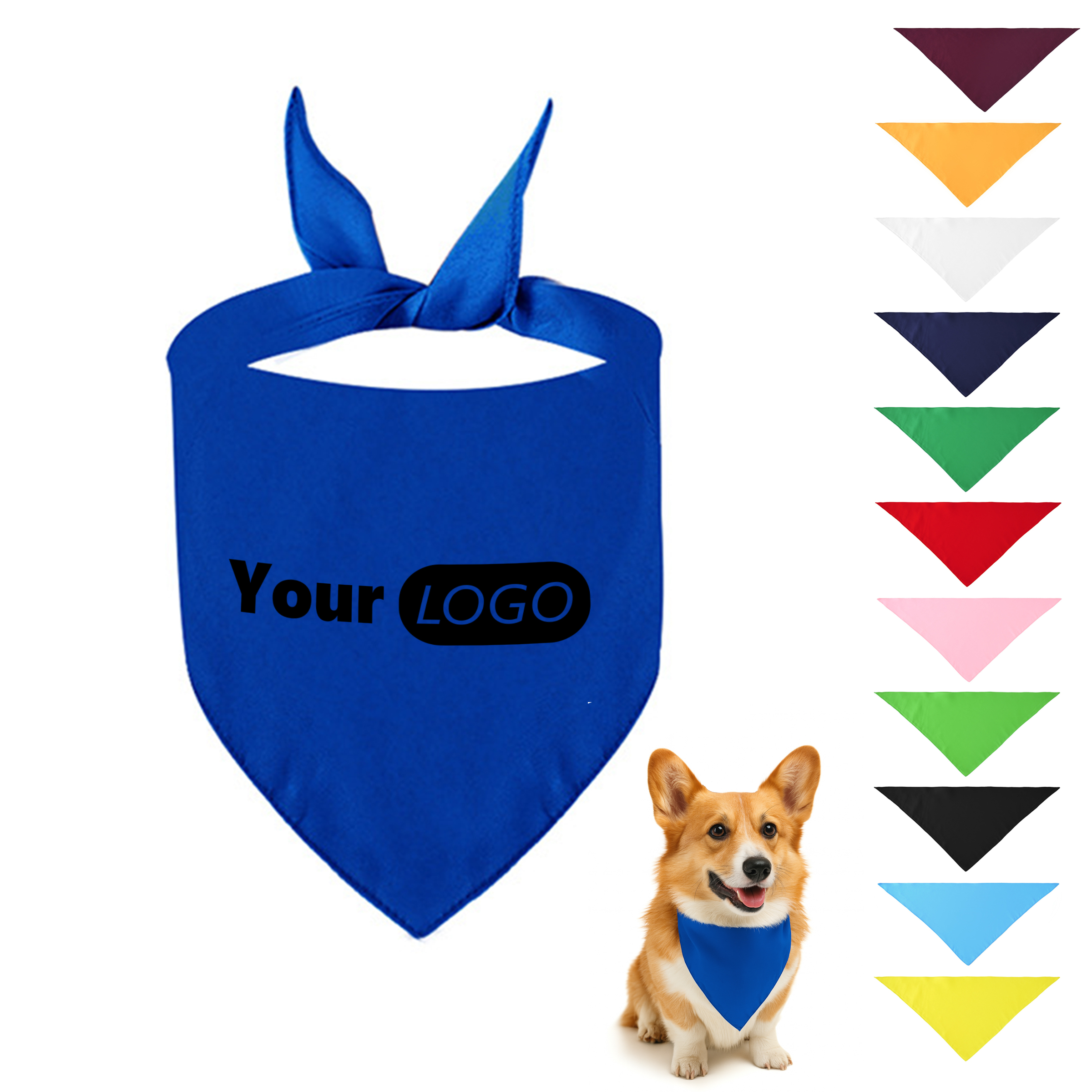 Triangle Pet Bandana With Custom Logo 6