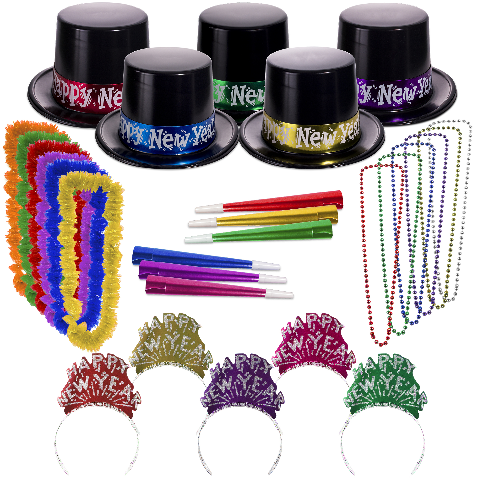 Midnight Metallic New Year's Eve Party Kit for 50