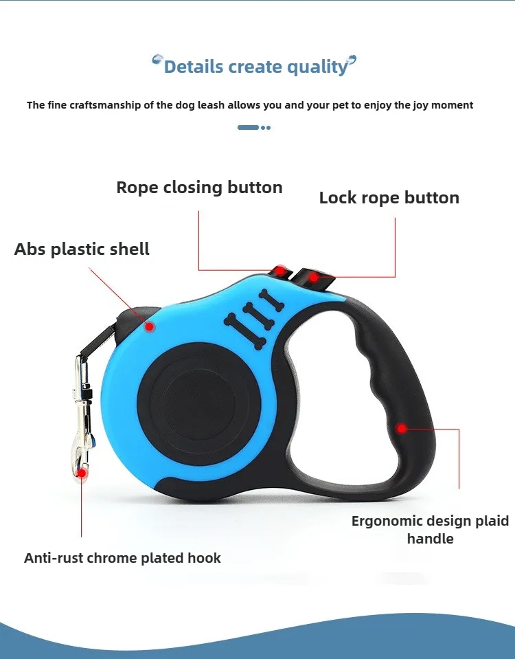 3M 5M Auto Retractable Dog Leash Custom Logo for Promotional Gifts 2