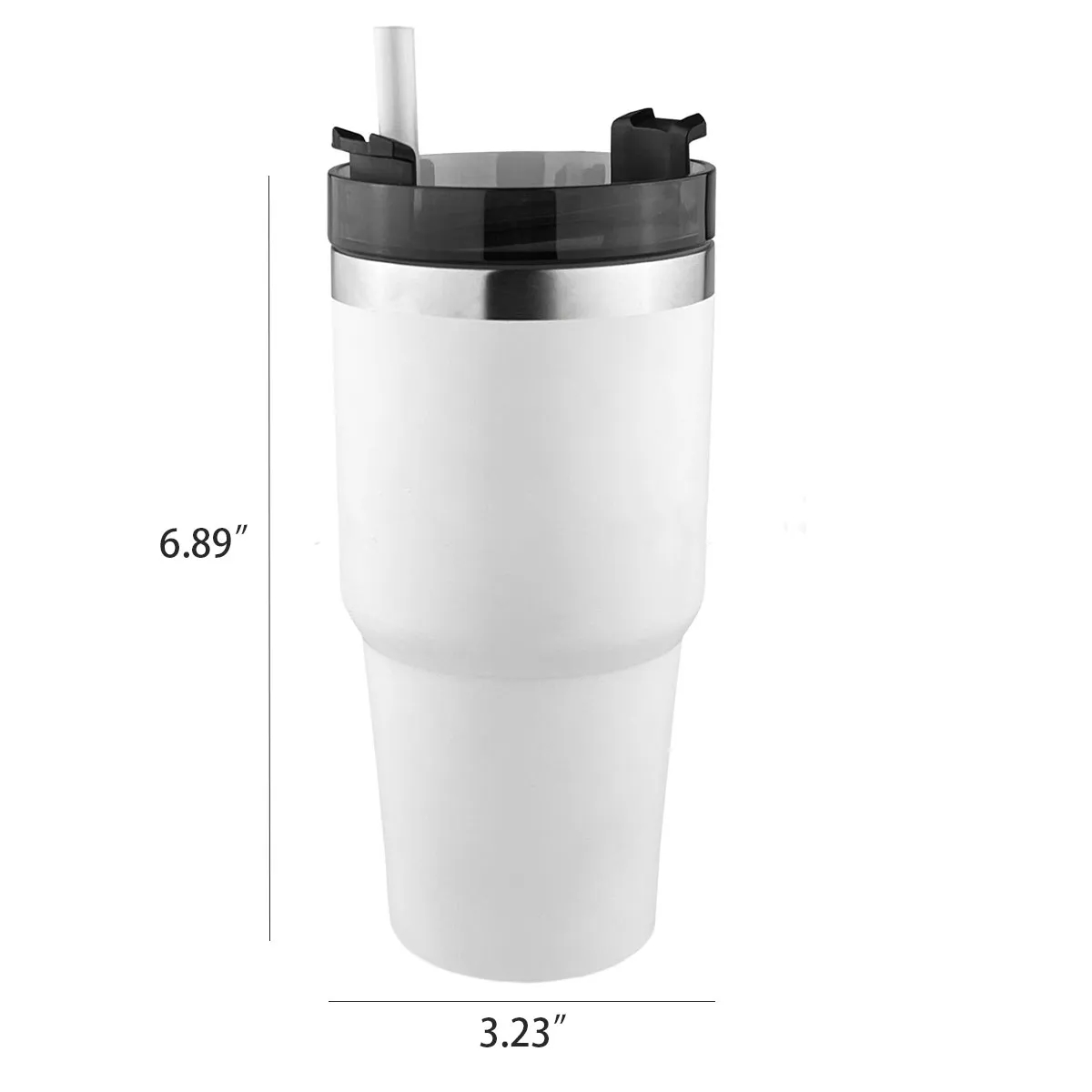 20oz Stainless Steel Double Wall Coffee Mug with Flip Straw 2