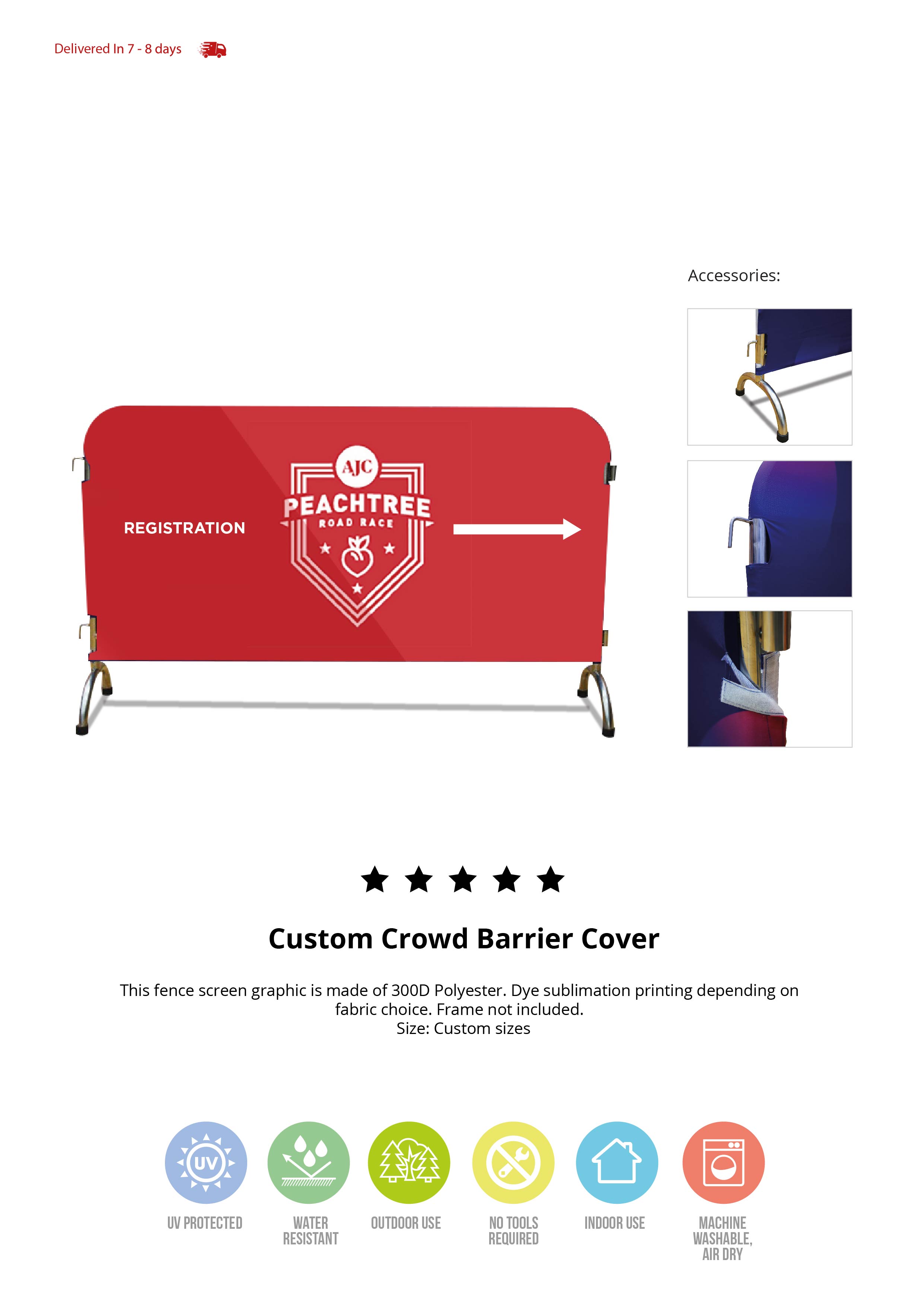 Crowd Barrier Cover (78.75" x 47.24") 4