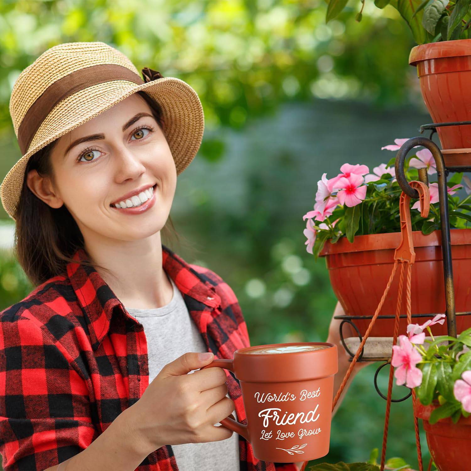 14oz Ceramic Flower Pot Mug w/ Handle 3