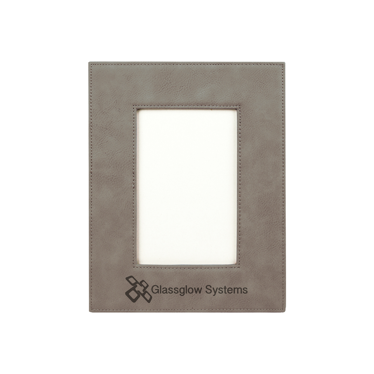 4" x 6" Gray Leatherette Photo Frame