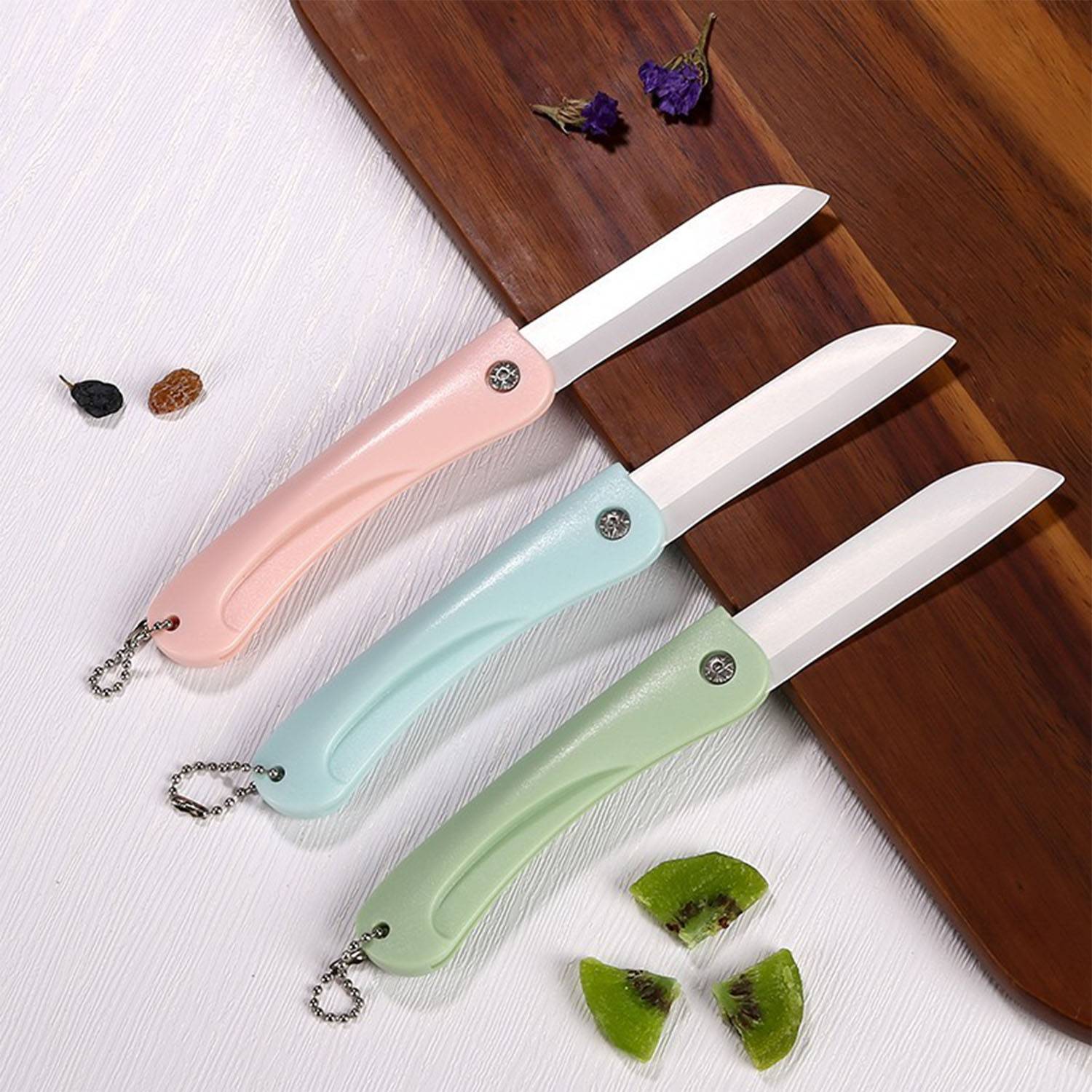 Mini Foldable Fruit Knife W/ Chain 7