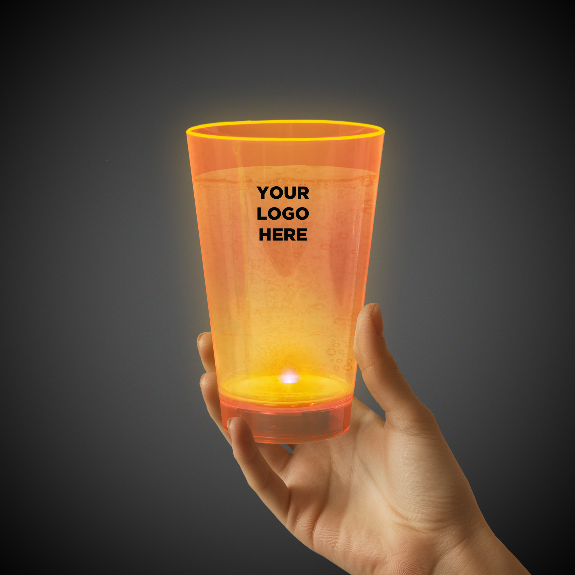 Orange 12oz. Neon Plastic LED Tumbler(Pad Printed) 3