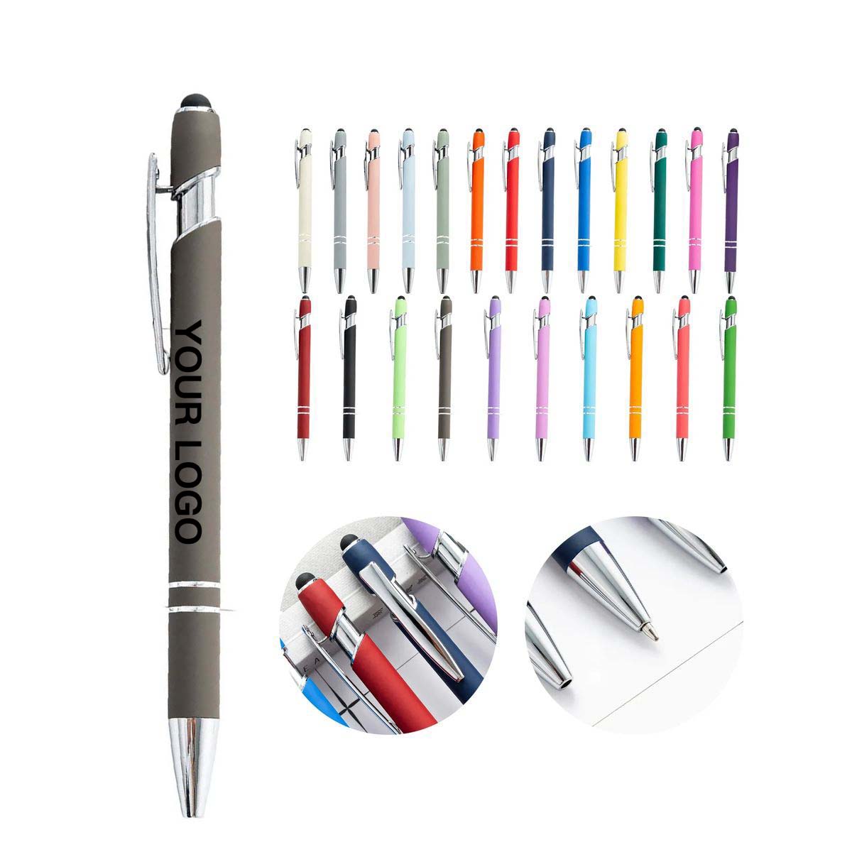 Slim Ballpoint Pen with Touchscreen Stylus Tip 11