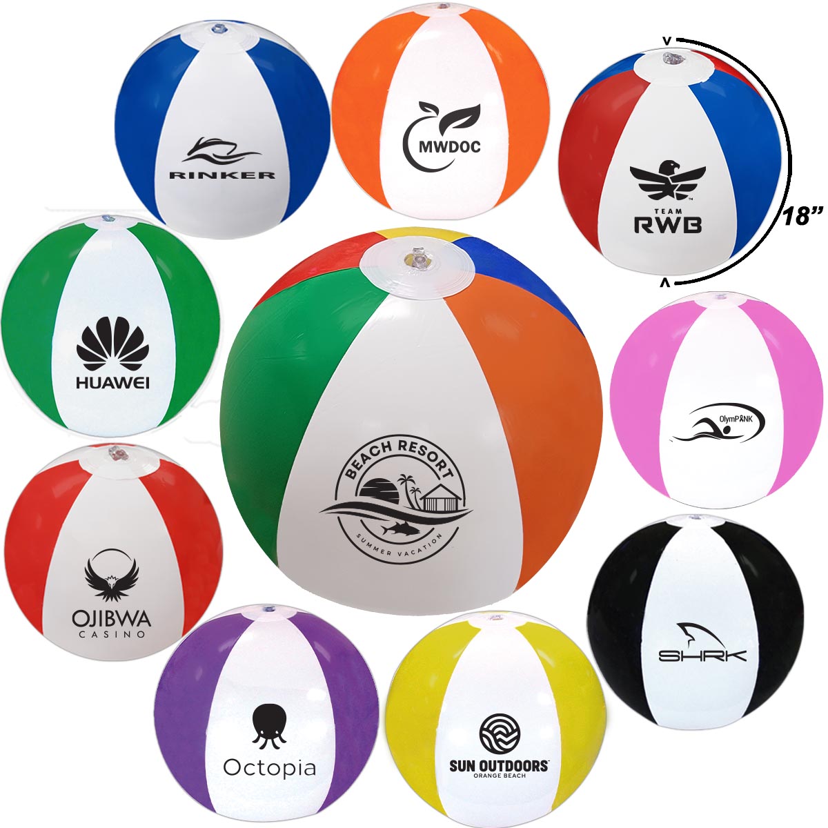 16" Large Delightful Inflatable Beach Ball 5