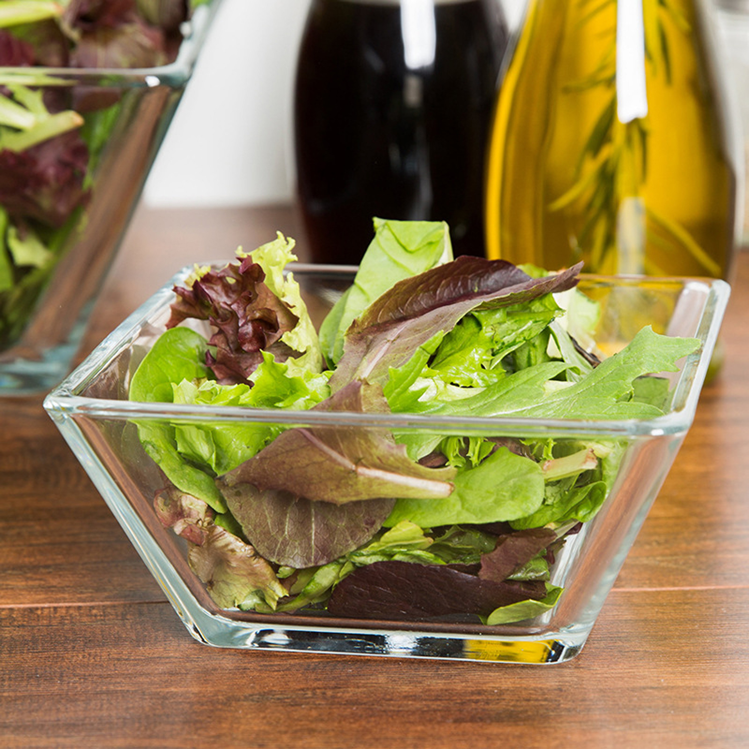 9oz Clear Glass Square Bowl 6