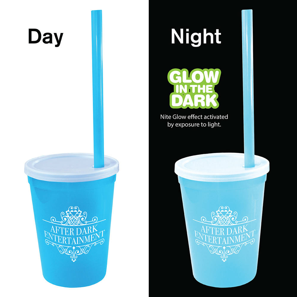 12 oz. Nite Glow Stadium Cup/Straw/Lid Set 10