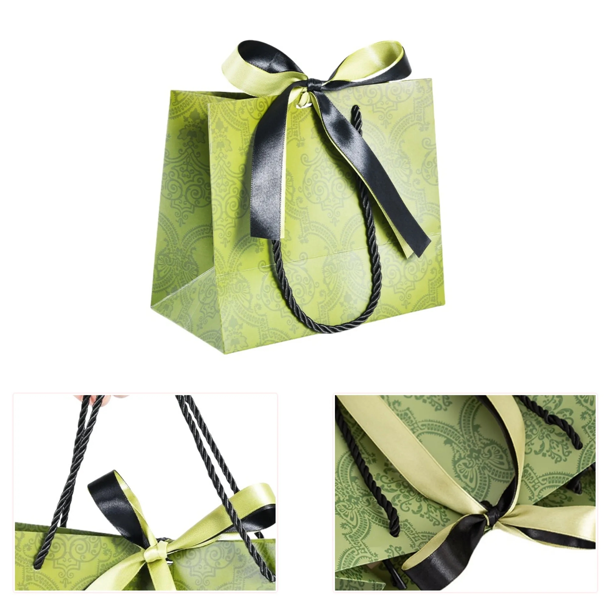 Portable Gift Paper Bag With Ribbon 2