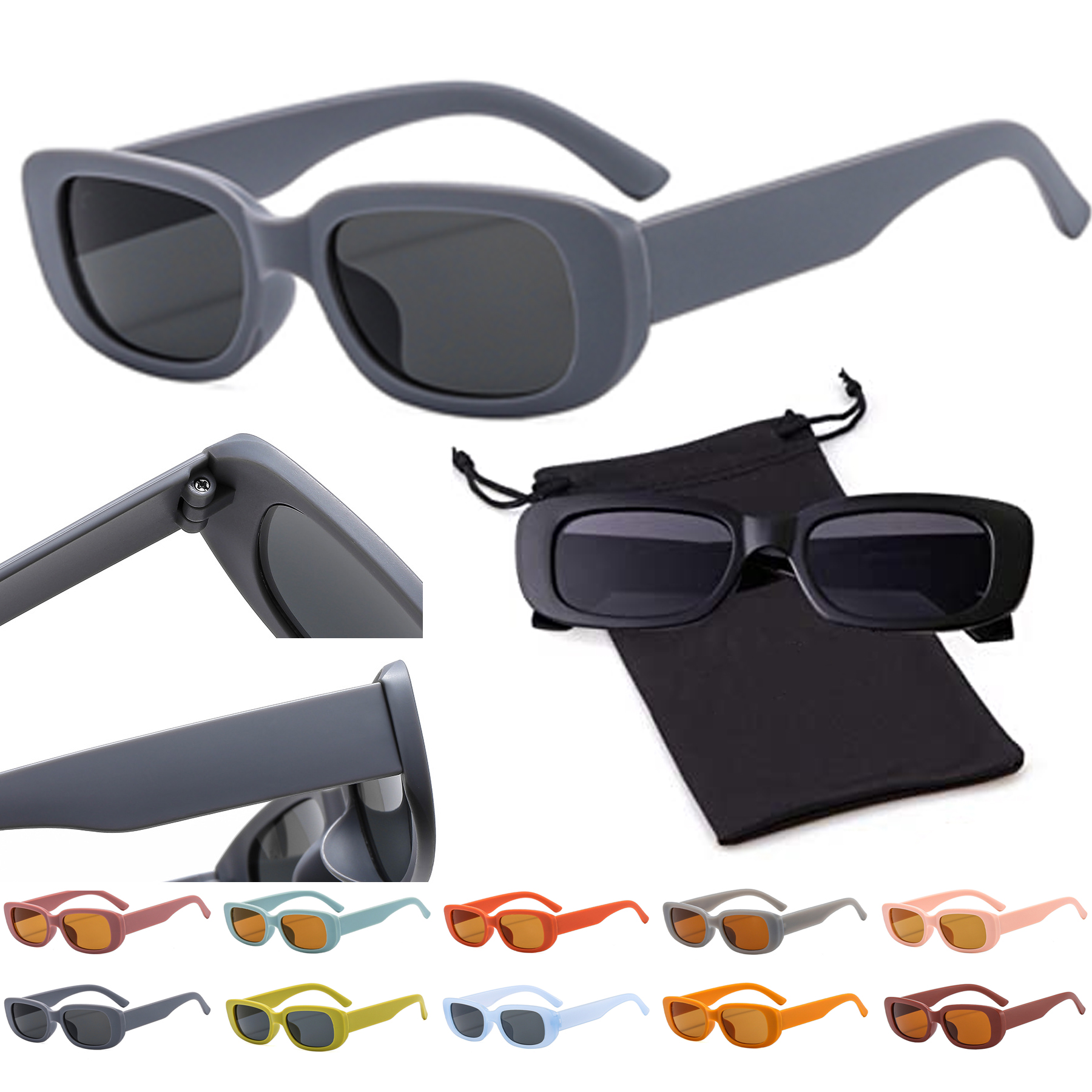 Retro Rectangle Sunglasses for Women 2