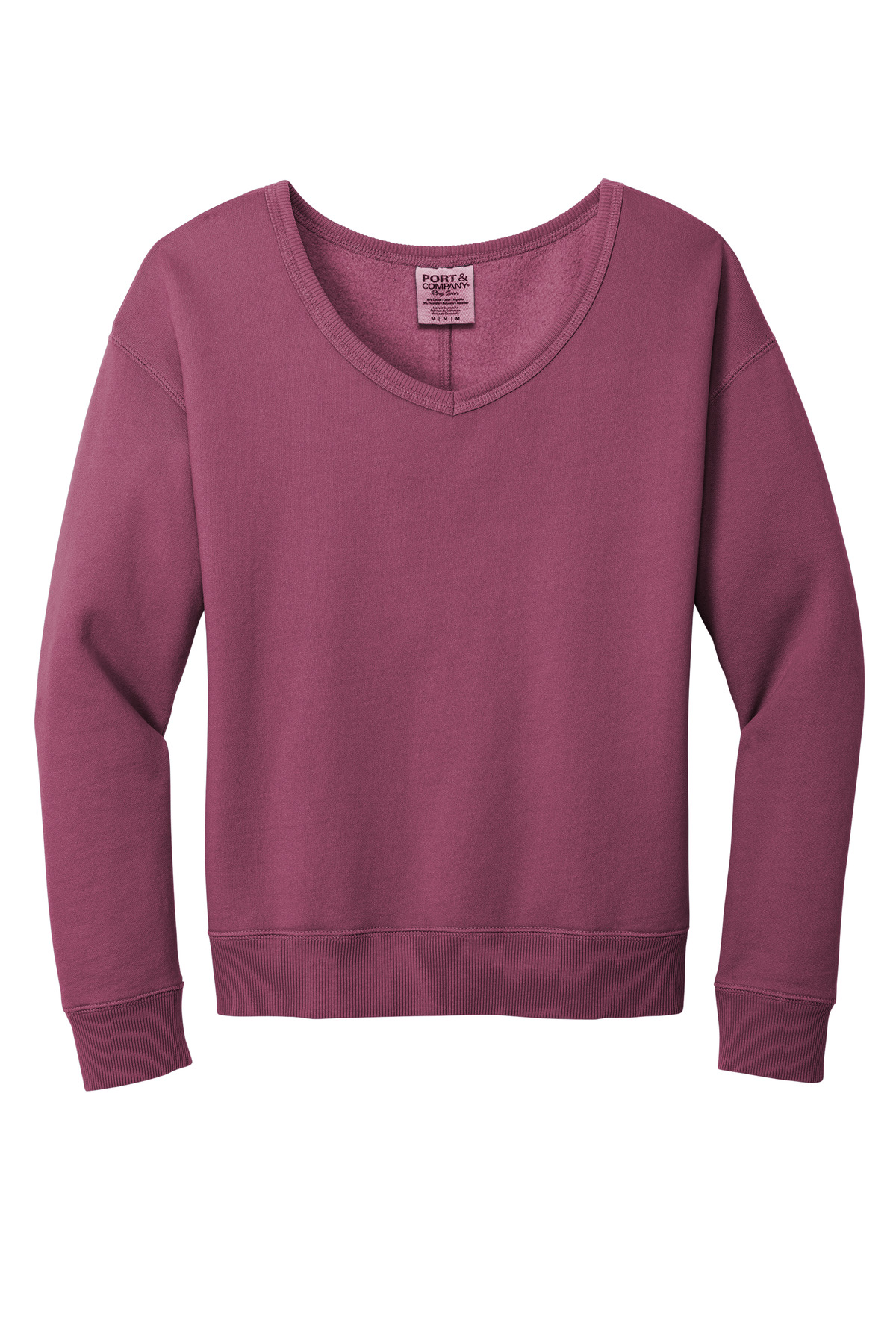 Port & Co Women's Beach Wash Garment-Dyed V-Neck Sweatshirt LPC098V 15