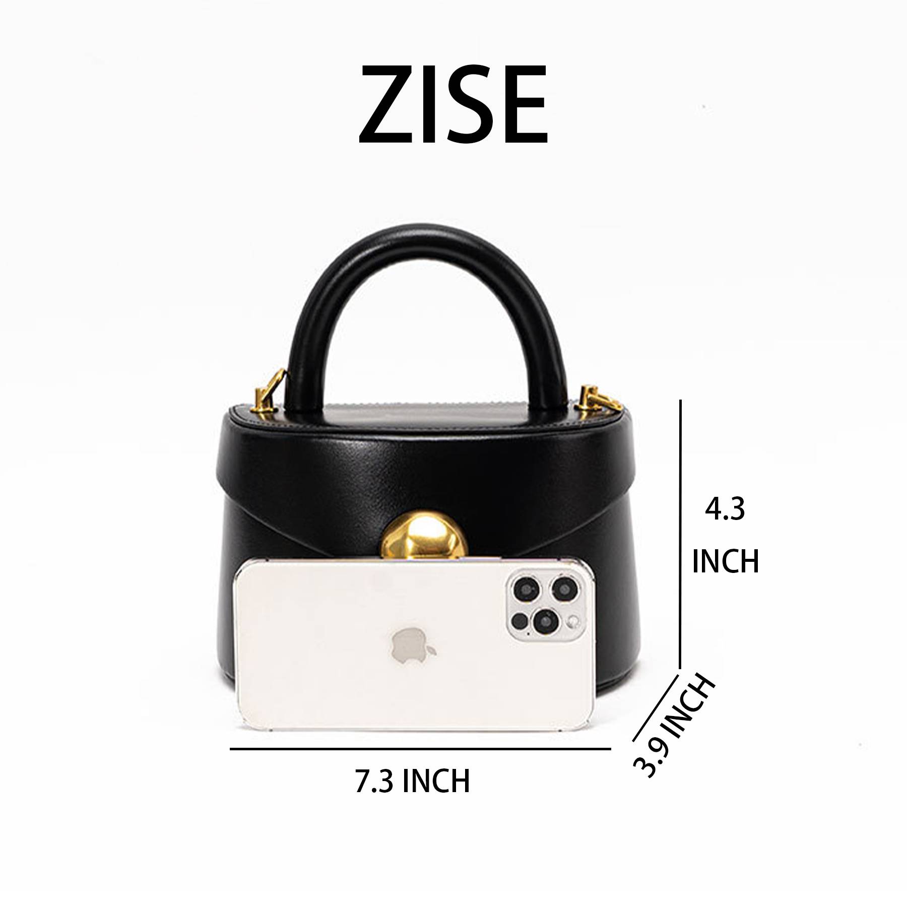 Genuine Leather Semi-round hand-held crossbody bag 5
