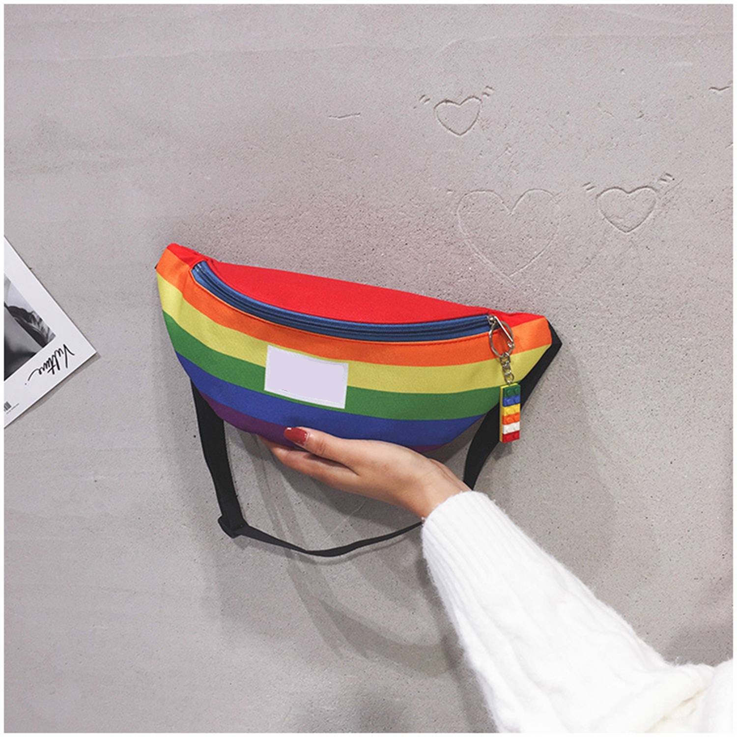 LGBT Rainbow Fanny Pack Gay Pride Waist Bag Strip Chest 4
