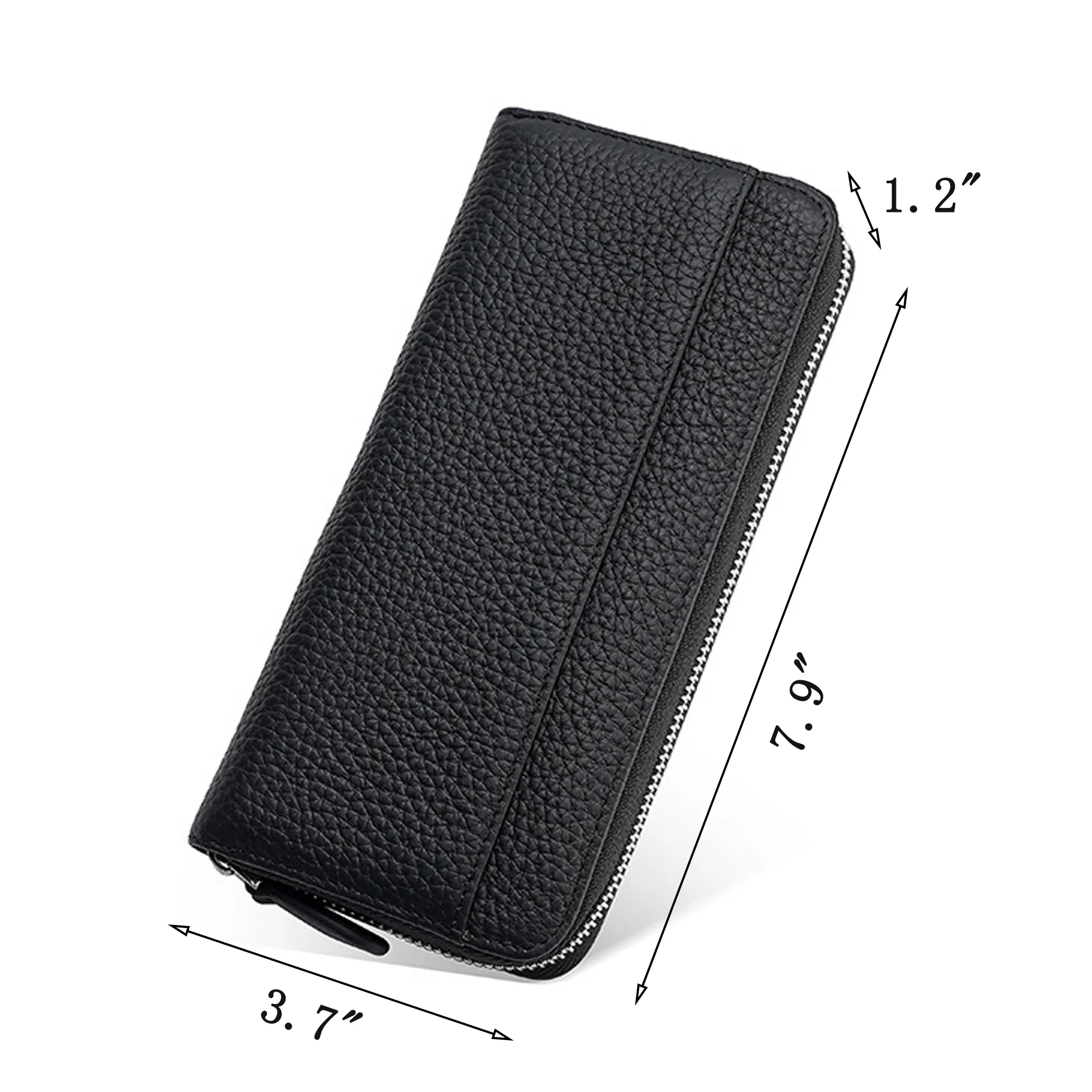 Women's Zippered Long Leather Wallet Card Holder 2