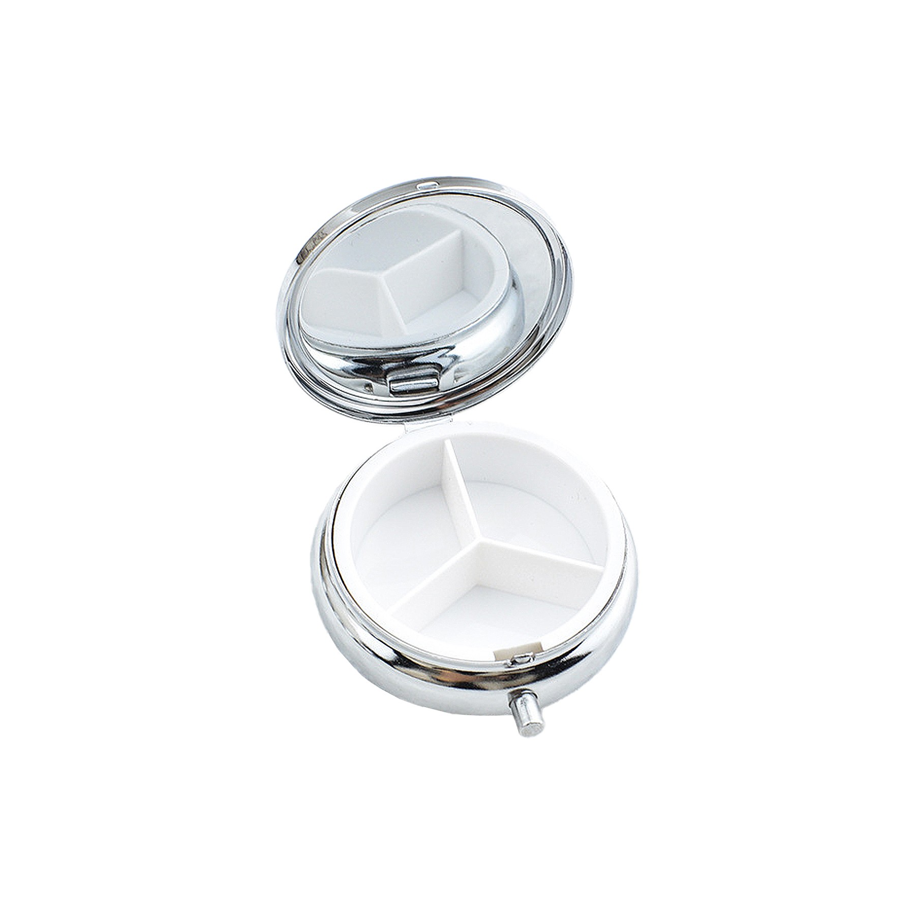 Round Three Compartments Vitamins Pill Cases With Key Chain 5