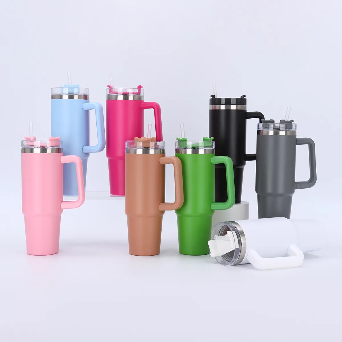 40oz Stainless Steel Insulated Tumbler with Straw 1