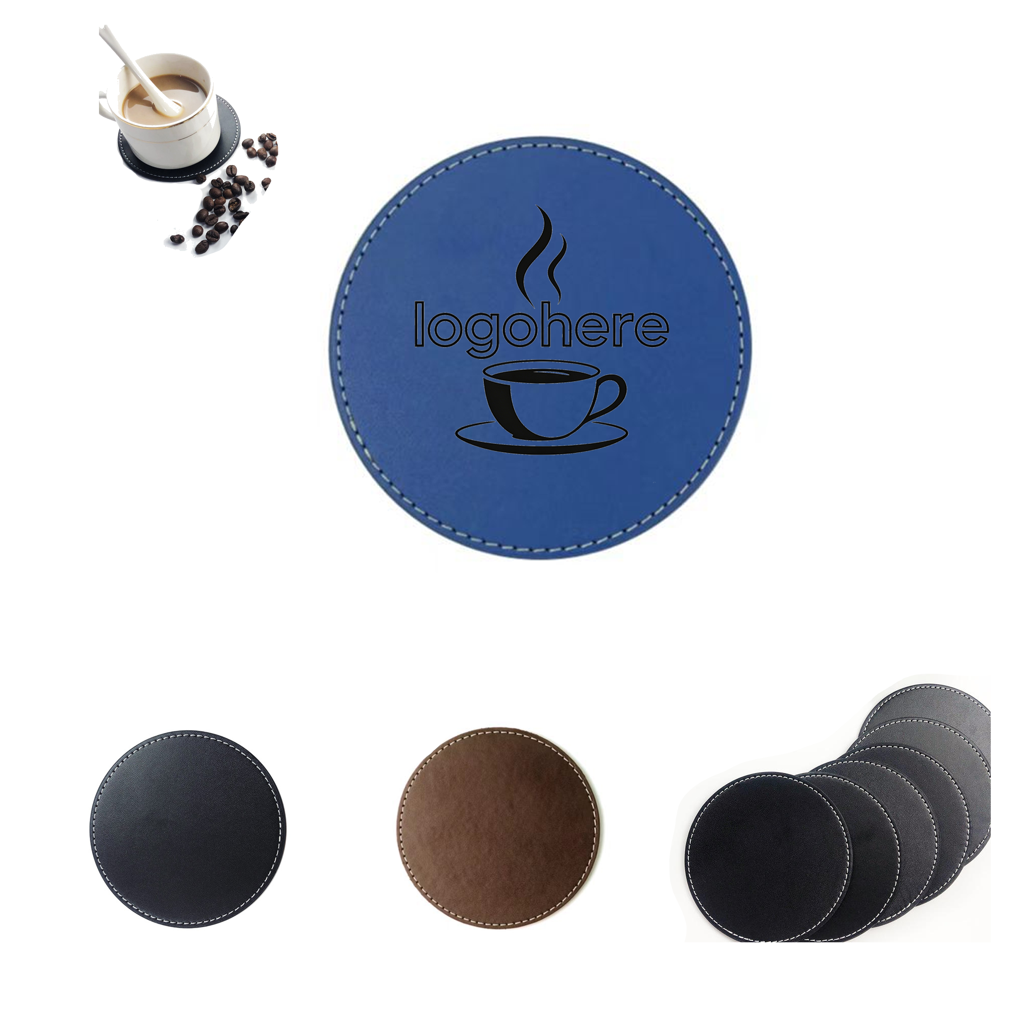Leather Coaster Set 1