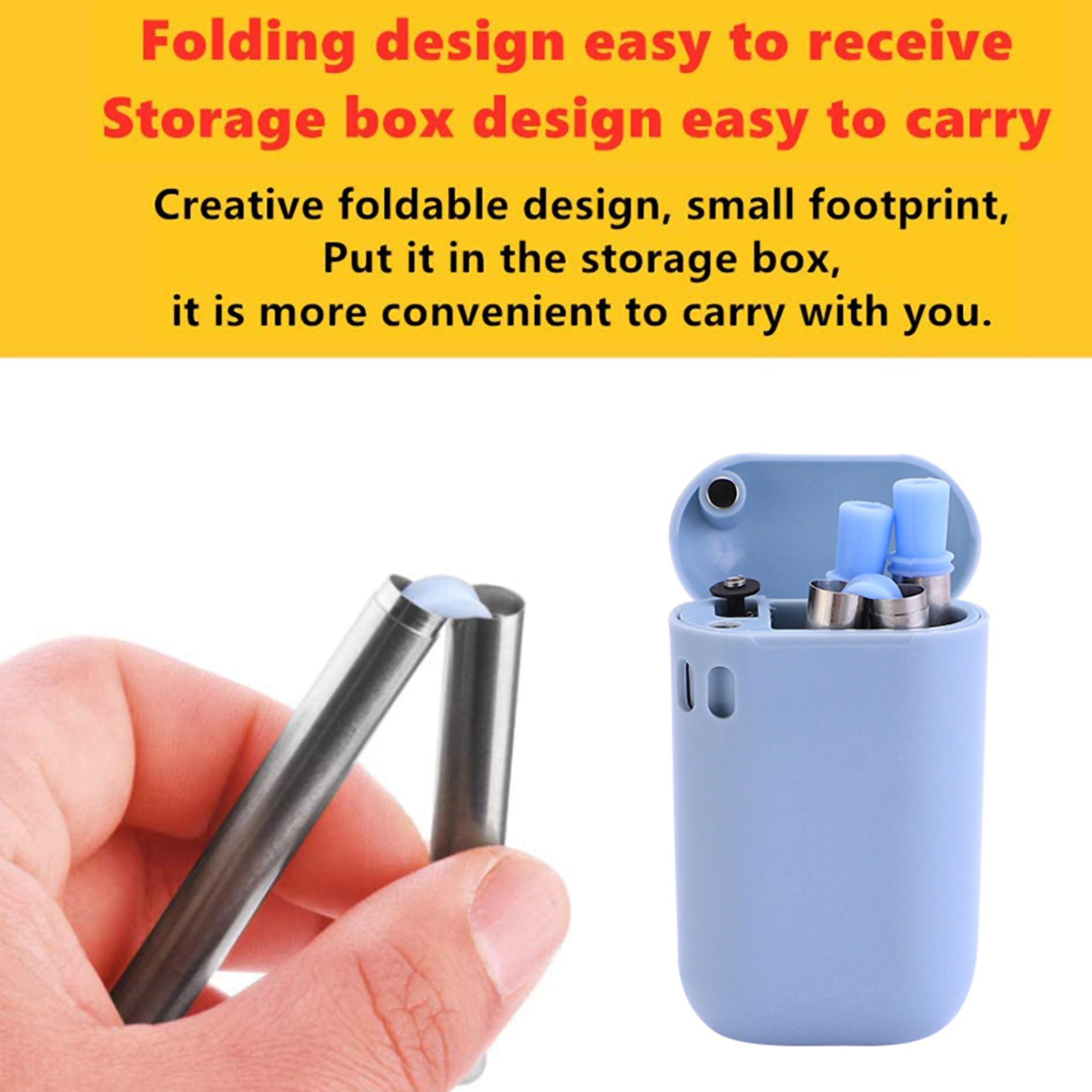 Foldable and Reuseable Stainless Steel Straw w/Case 4