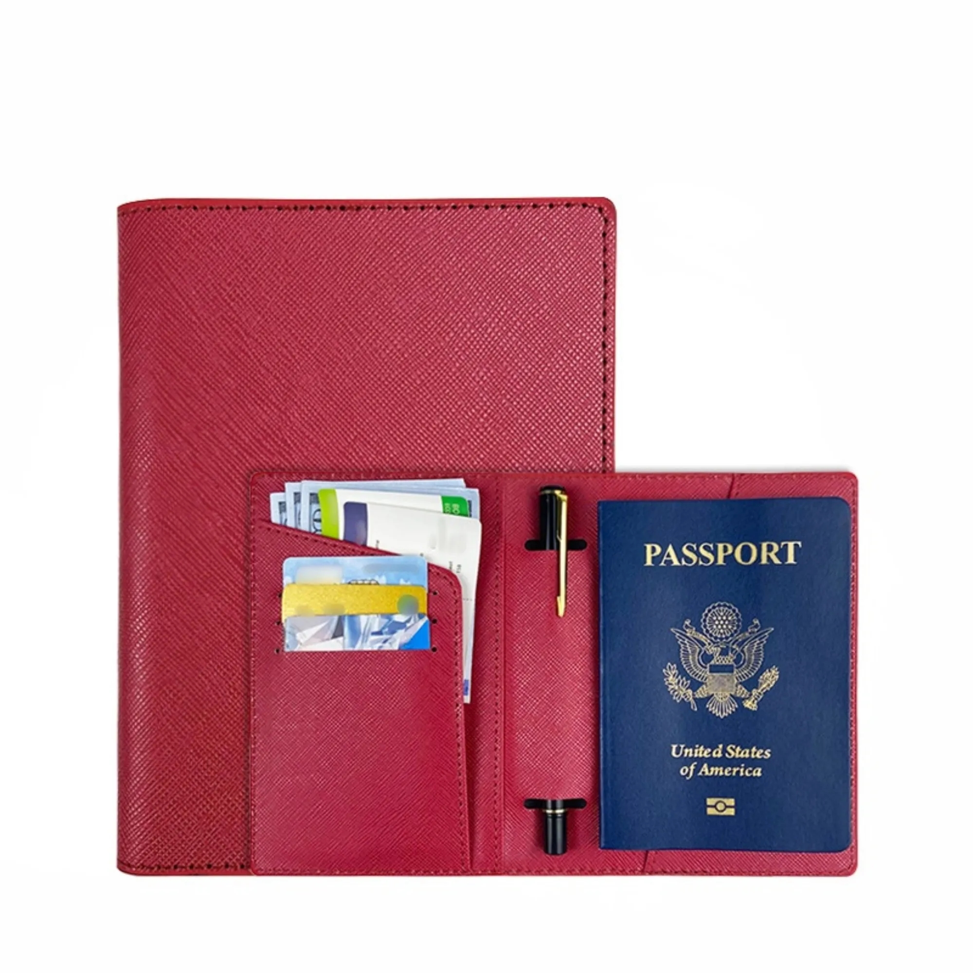 PU Leather Multi-Card Slot Passport Holder Bag 7