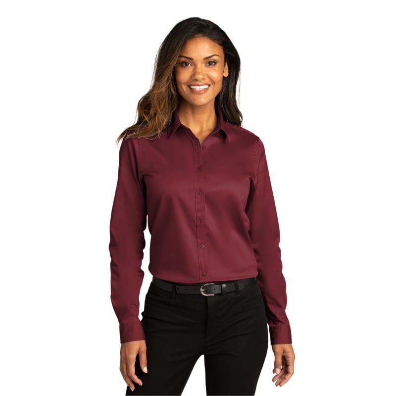 Port Authority Ladies Long Sleeve SuperPro React Twill Shirt. 40