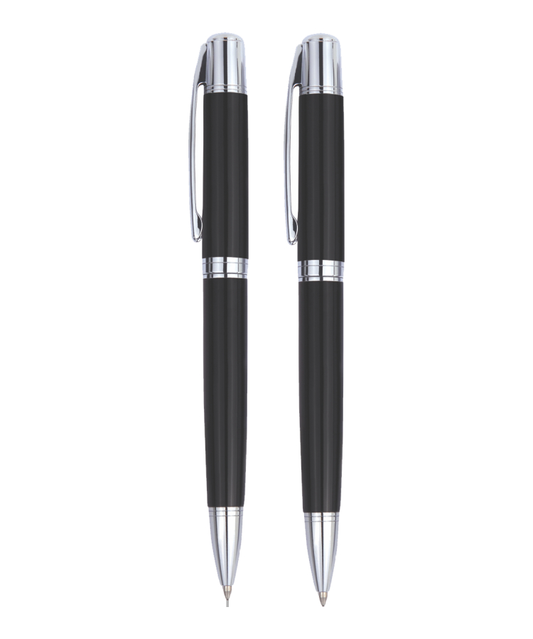 Union Printed - Heavy Metal Barrel Pen & Pencil Set in Box 1