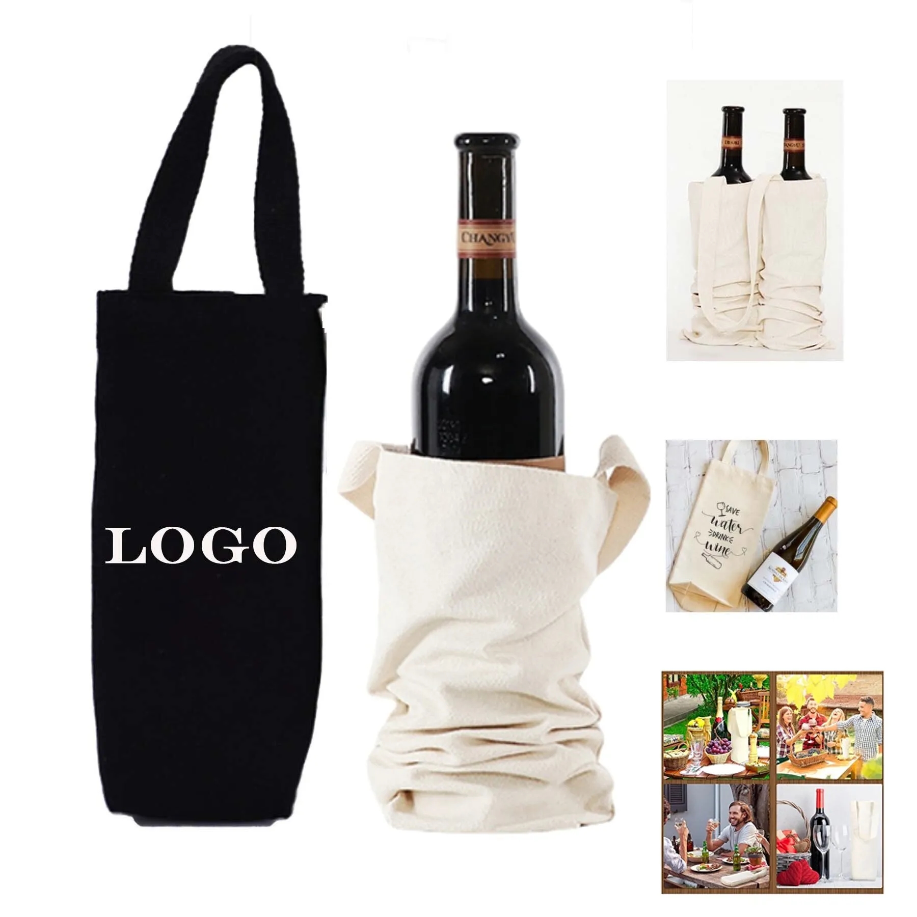 Single Bottle Wine Tote Bag 5