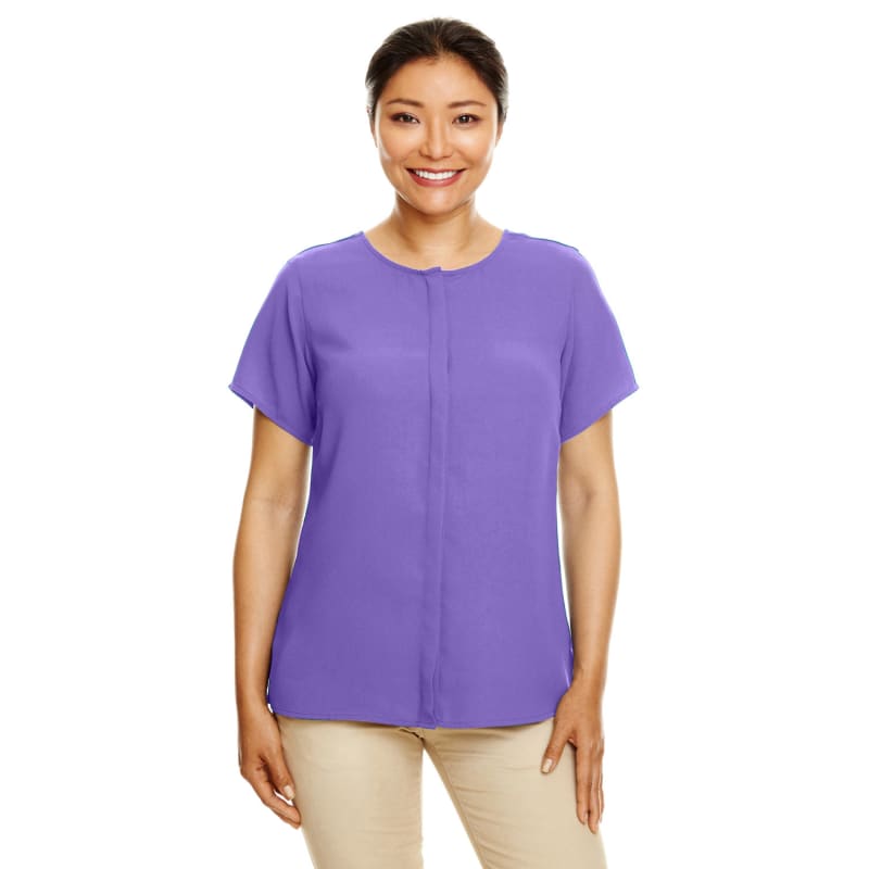Devon & Jones Ladies' Perfect Fit™ Short-Sleeve Crepe Blouse 2