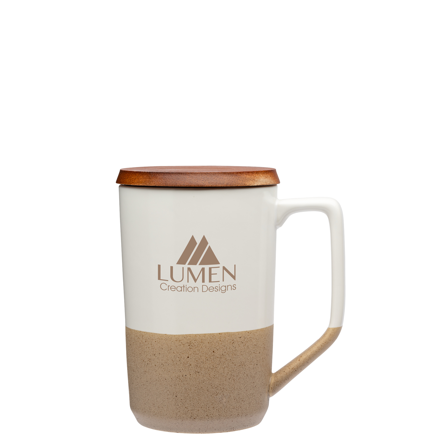 Mogiana 15 oz. Two-Tone Ceramic Mug w/ Wood Lid 12